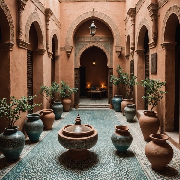 Est-il possible de louer un riad à Marrakech avec des cours de poterie traditionnelle?